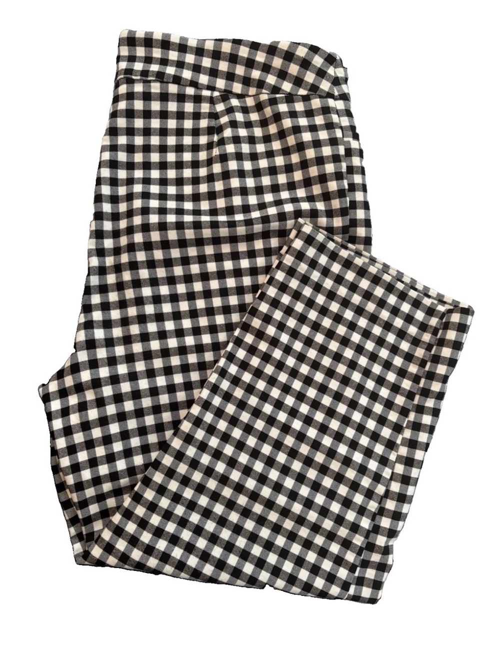 Time and Tru Womens Black and White Check Print Capri Pants Size M 8-10 Cropped